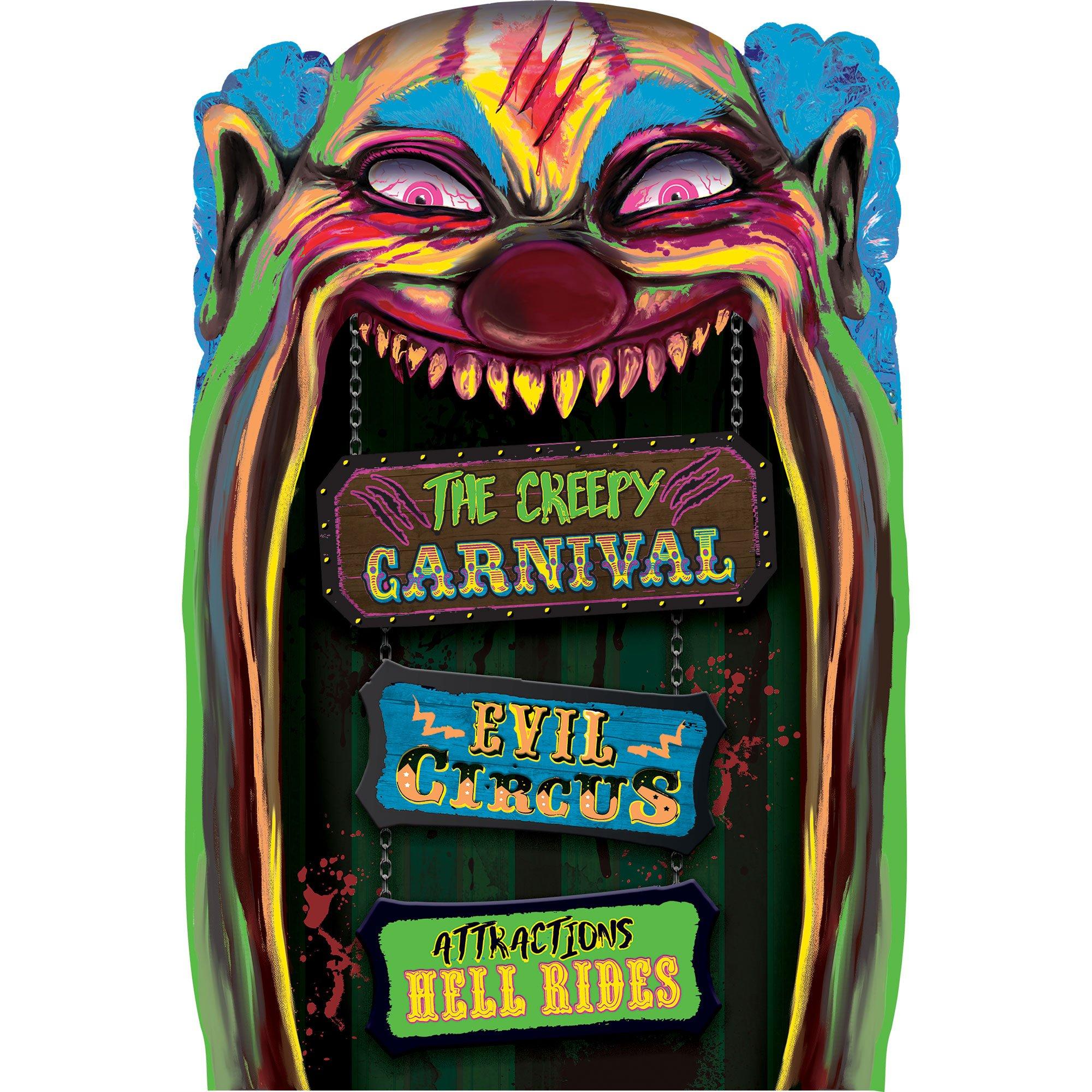 Creepy Carnival Black Light Reactive Lenticular Plastic Cutout. 12in x 18in