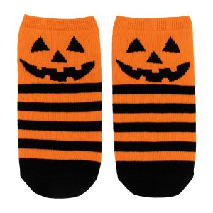 Striped Halloween Jack-o'-Lantern Ankle Socks