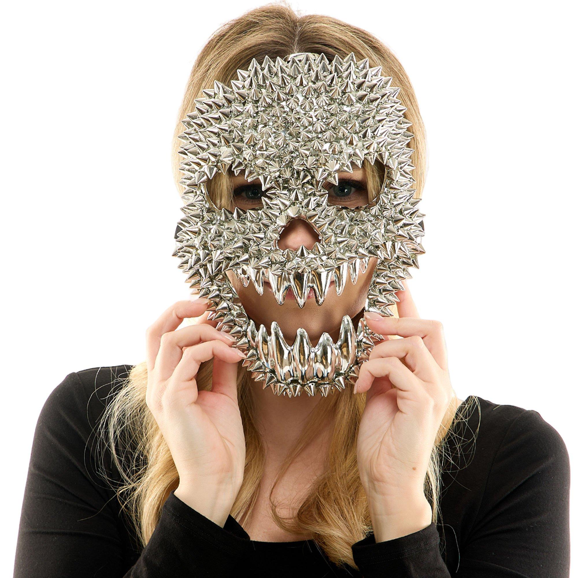 Silver Spike Skull Face Mask - Image 2