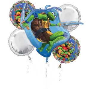 Teenage Mutant Ninja Turtles Foil Balloon Bouquet. 5pc