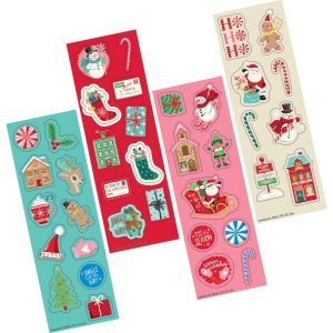 Peppermint Twist Holiday Stickers. 9 Sheets. 36pc