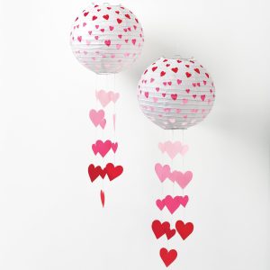 Light-Up Valentine's Day Hearts Paper Lanterns. 9.5in. 2ct