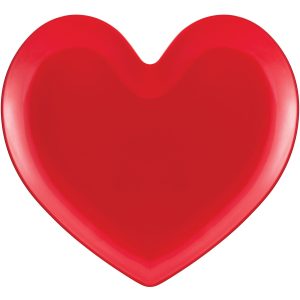 Red Heart-Shaped Melamine Lunch Plate. 9.37in