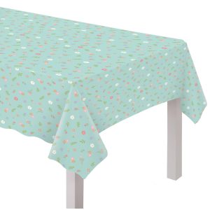 Easter Wishes Plastic Table Cover. 54in x 102in