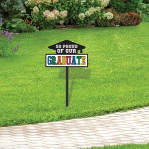 Multicolor So Proud Grad Plastic Yard Sign. 15in x 25in