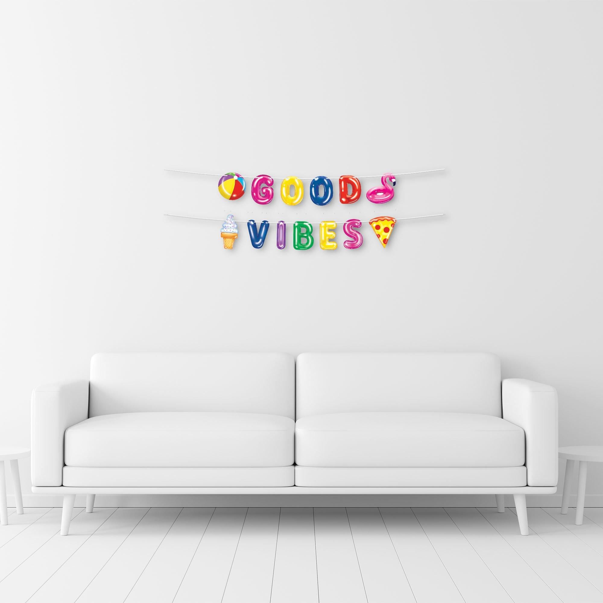 Cool Pool Party Good Vibes Cardstock Banner Set. 2pc. 5ft - Image 3