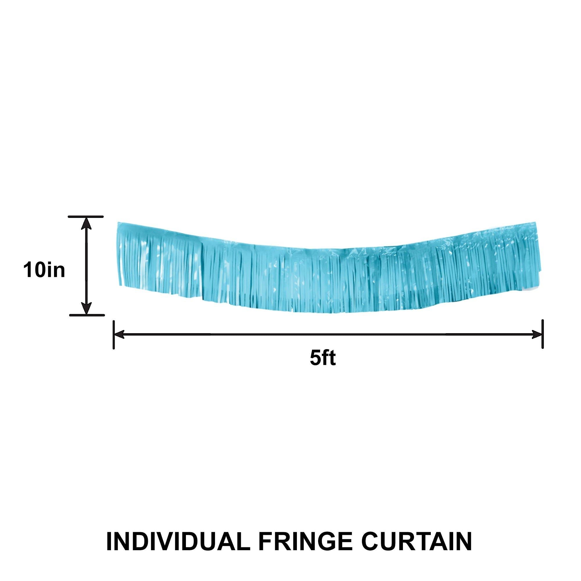 Blue Plastic Fringe Banner Backdrop. 5ft x 7.3ft - Pool Party - Image 3