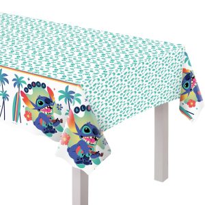 Stitch Aloha Plastic Table Cover. 54in x 96in - Disney Lilo & Stitch