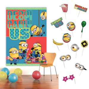 Minions Plastic & Cardstock Photo Booth Kit. 4.9ft x 5.4ft - Despicable Me 4