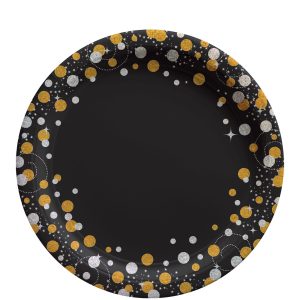 Prismatic Sparkling Celebration Paper Lunch Plates. 9in. 8ct