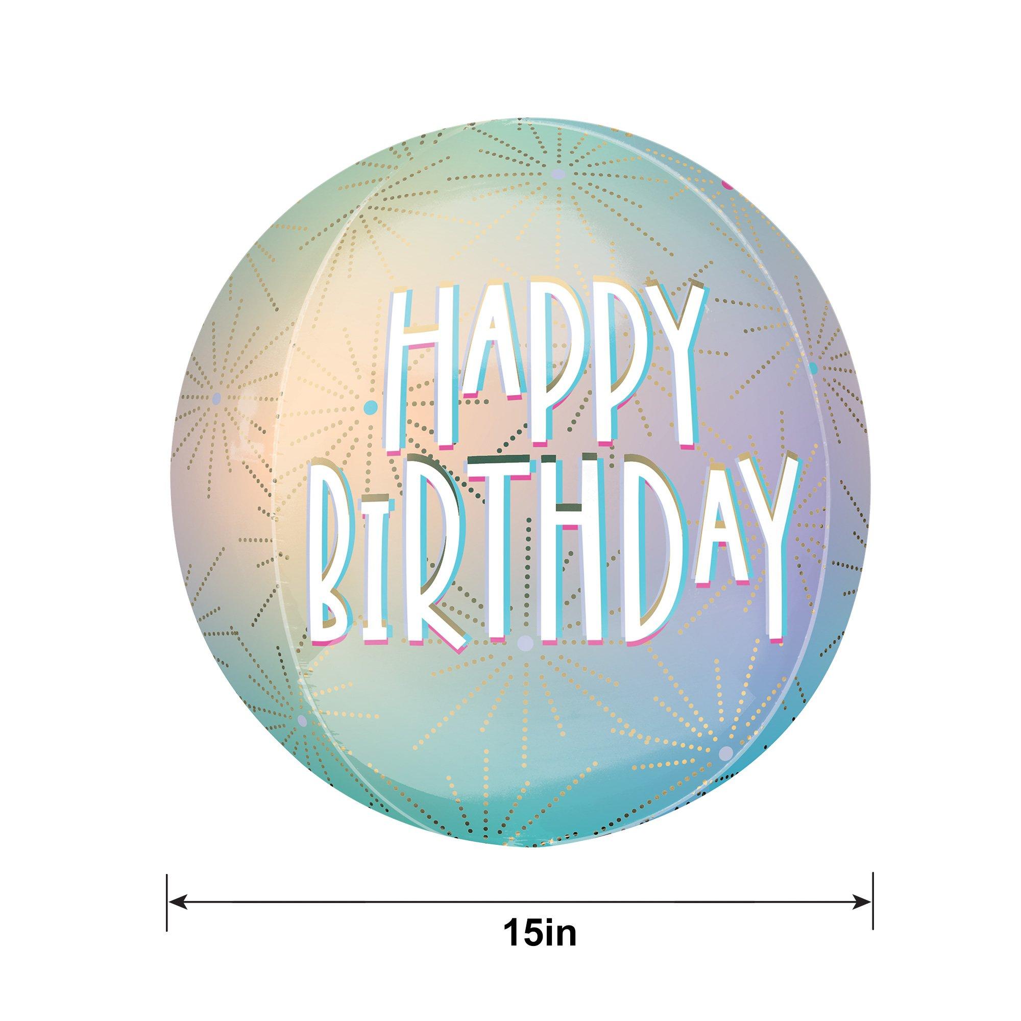 Pastel Dream Happy Birthday Orbz Balloon. 15in x 16in - Image 2
