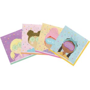 Spa Party Paper Beverage Napkins. 5in. 16ct