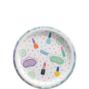 Spa Party Paper Dessert Plates. 7in. 8ct