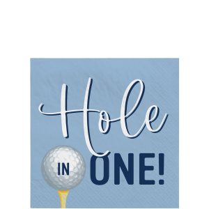 Hole in One Golf Paper Beverage Napkins. 5in. 40ct