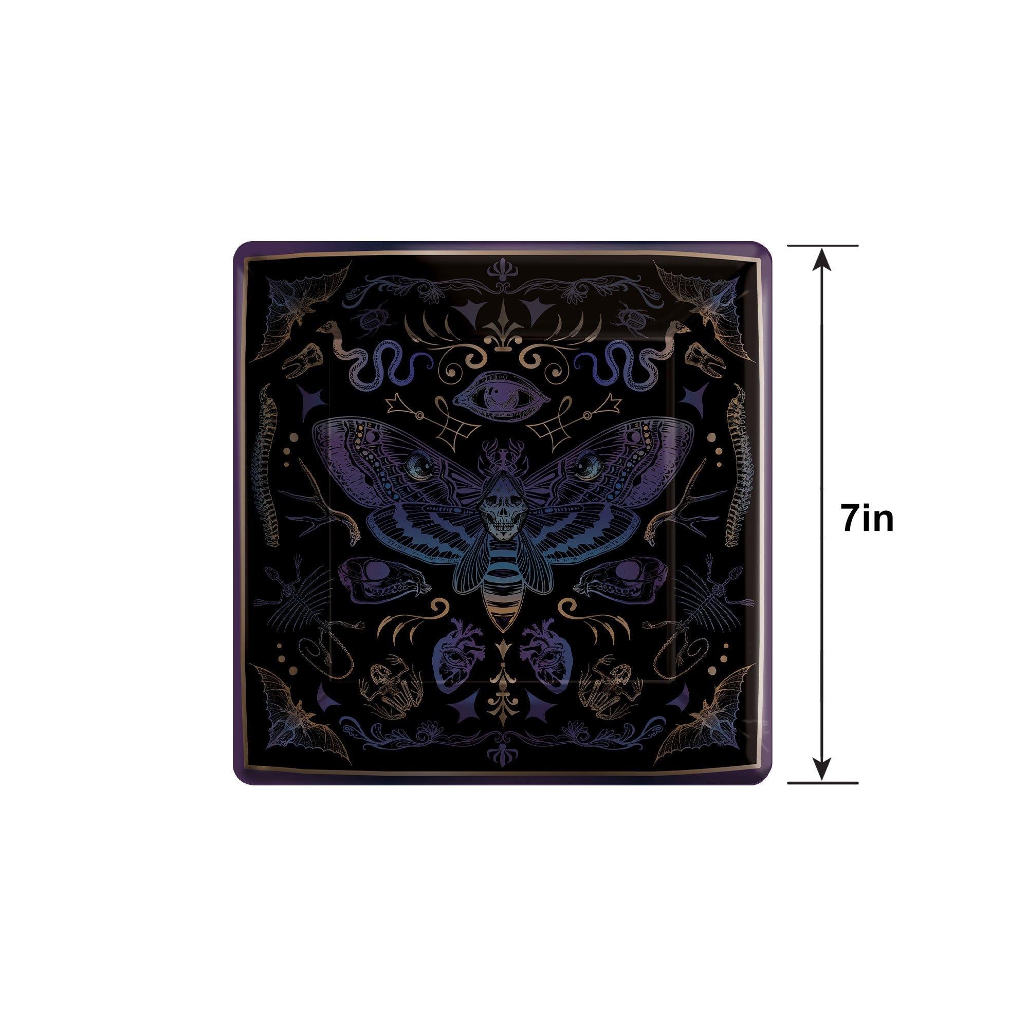 Dark Academia Square Paper Dessert Plates. 7in. 20ct - Image 4