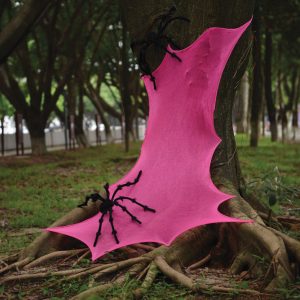 Bright Pink Stretchy Fabric Spiderweb. 2.1ft x 6ft