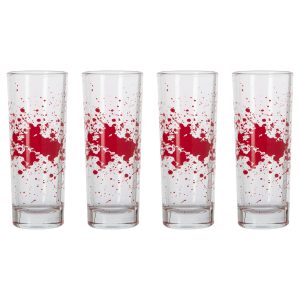 Blood Spatter Glass Shot Glasses. 2.2oz. 4ct