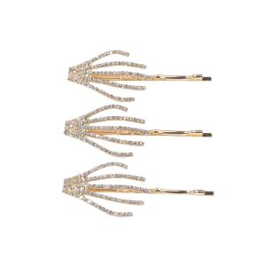 Rhinestone Skeleton Hand Hair Pins. 3ct