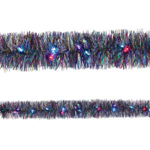 Light-Up Starlight Tinsel Garland. 9ft