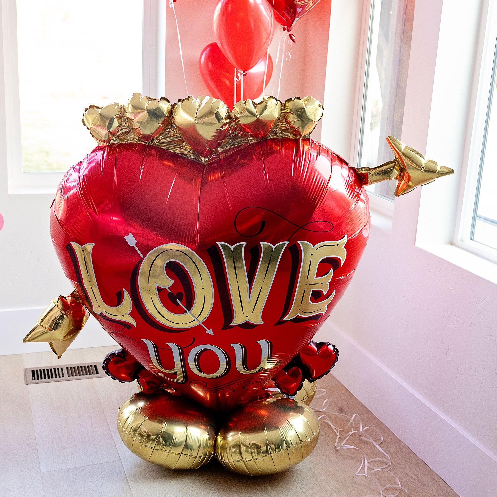 AirLoonz Heart & Arrow Love You Foil Balloon. 3.66ft - Just My Type - Image 3