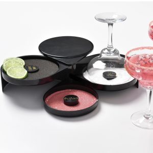 3-Tier Cocktail Rimmer – Salt. Sugar & Garnish Tray