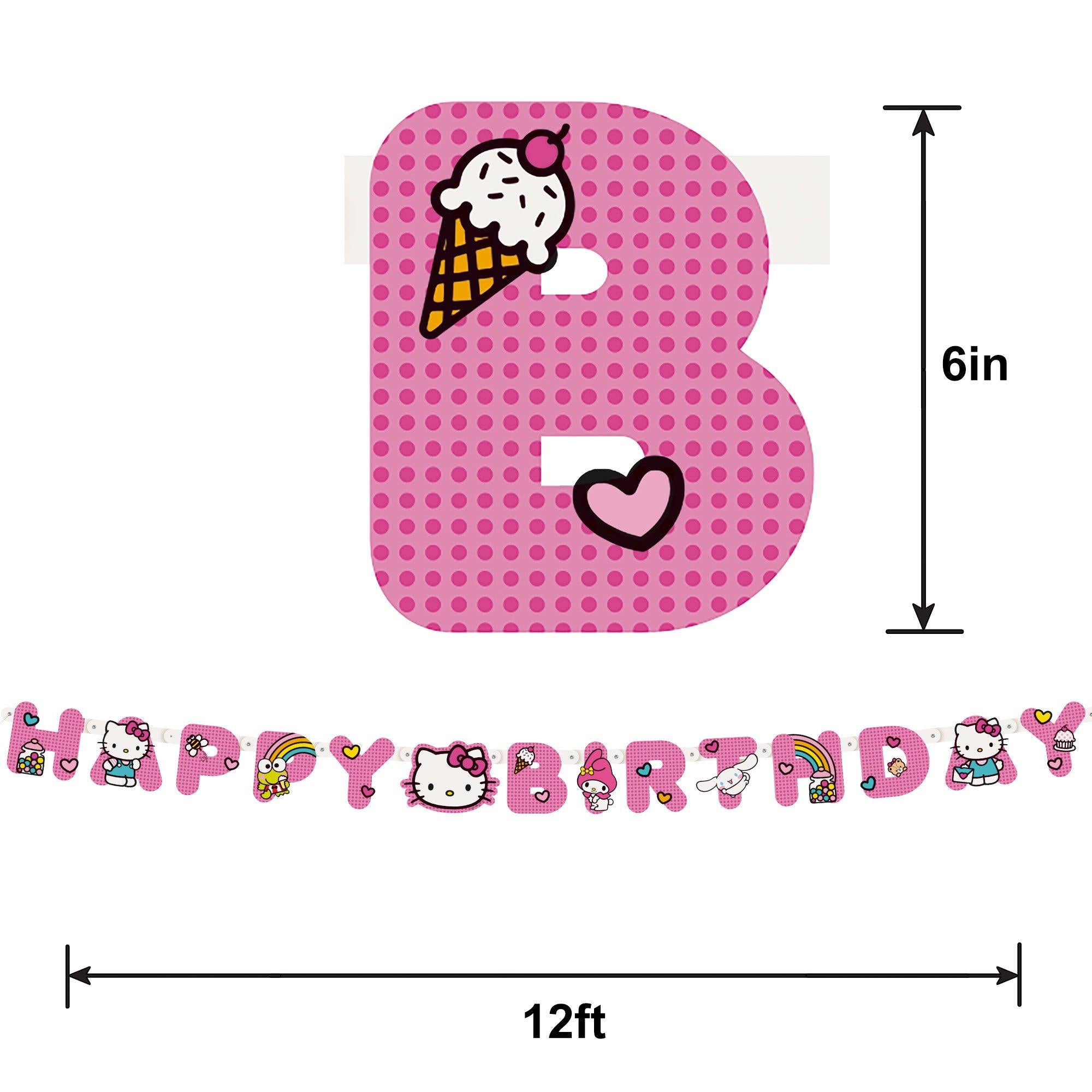 Hello Kitty and Friends Cardstock Birthday Banner. 6ft - Sanrio - Image 2