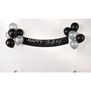 Happy Birthday! Fringe Banner with Balloons