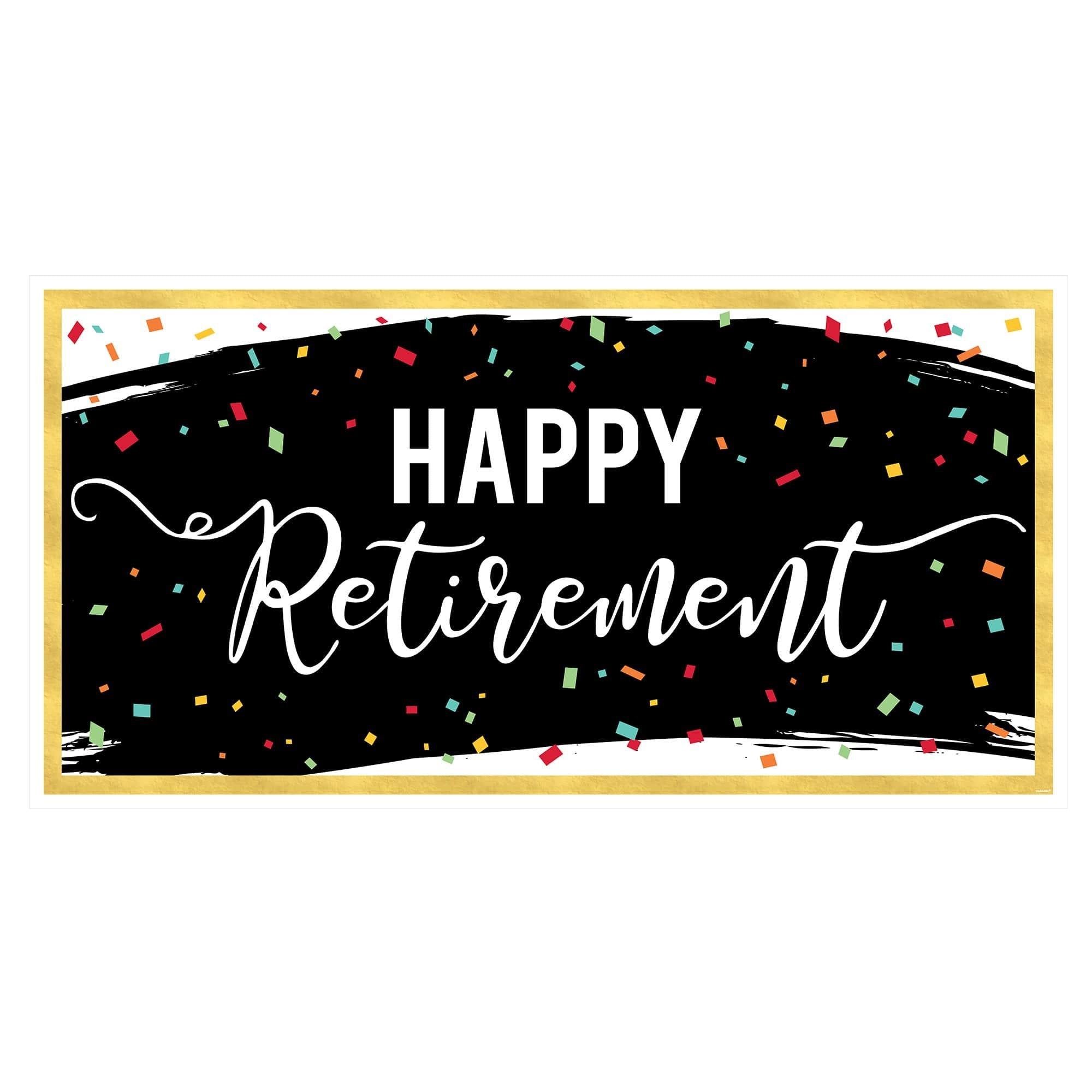 Retired Confetti Banner. 65in