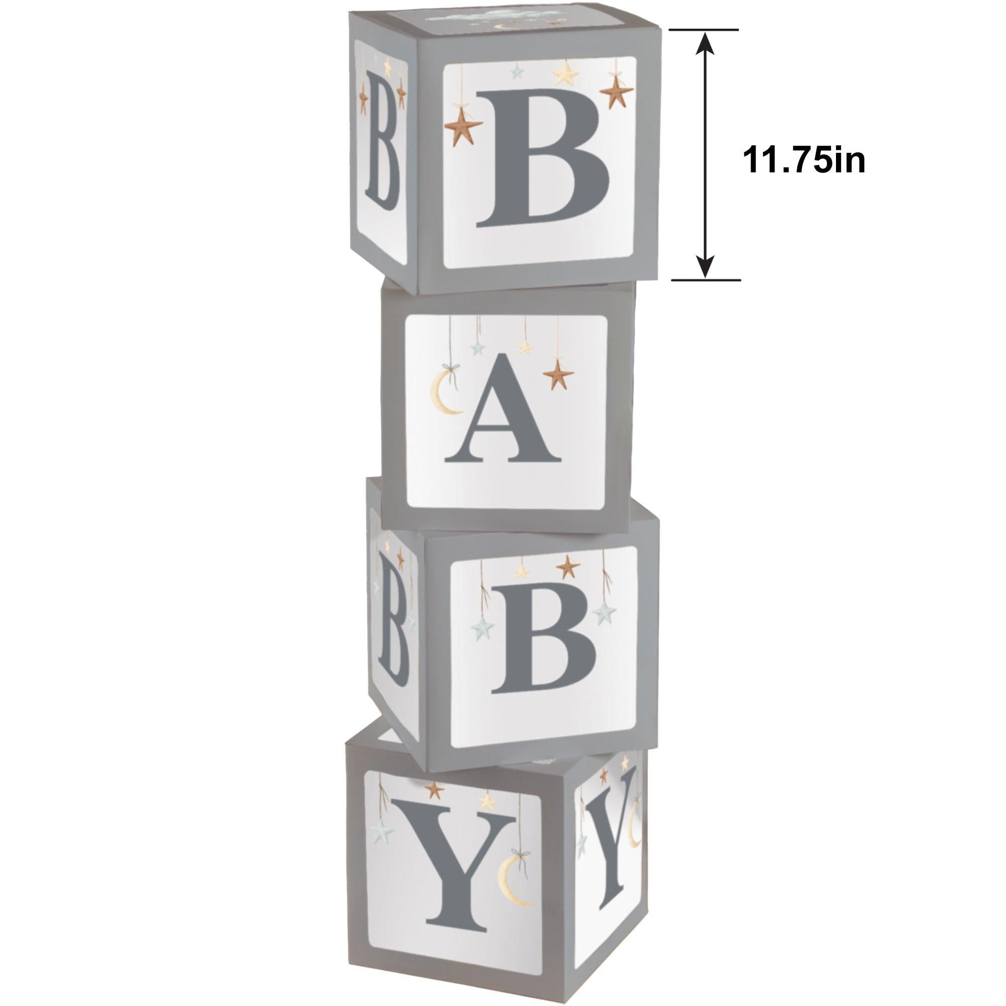Over the Moon Pop-Up Baby Shower Block Decorations. 4pc - Image 2