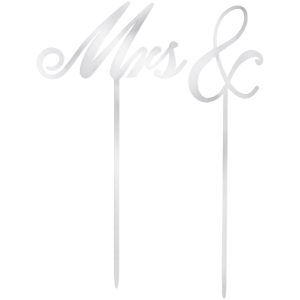 Mrs. & Silver Cake Toppers 2ct