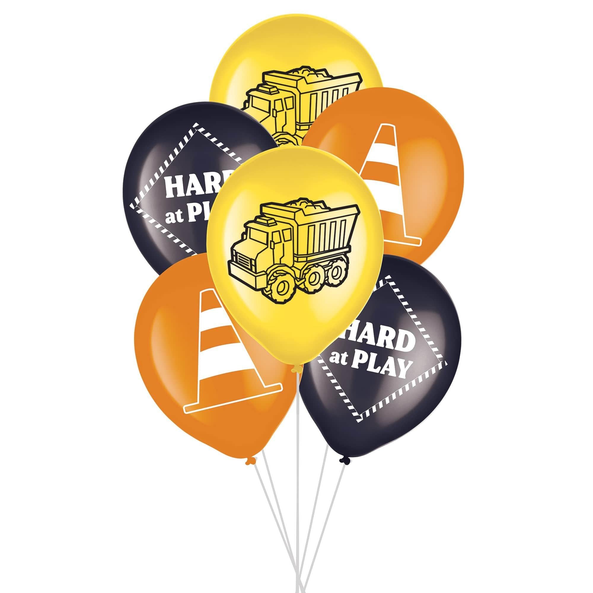 Construction Party Latex Balloons. 6pc