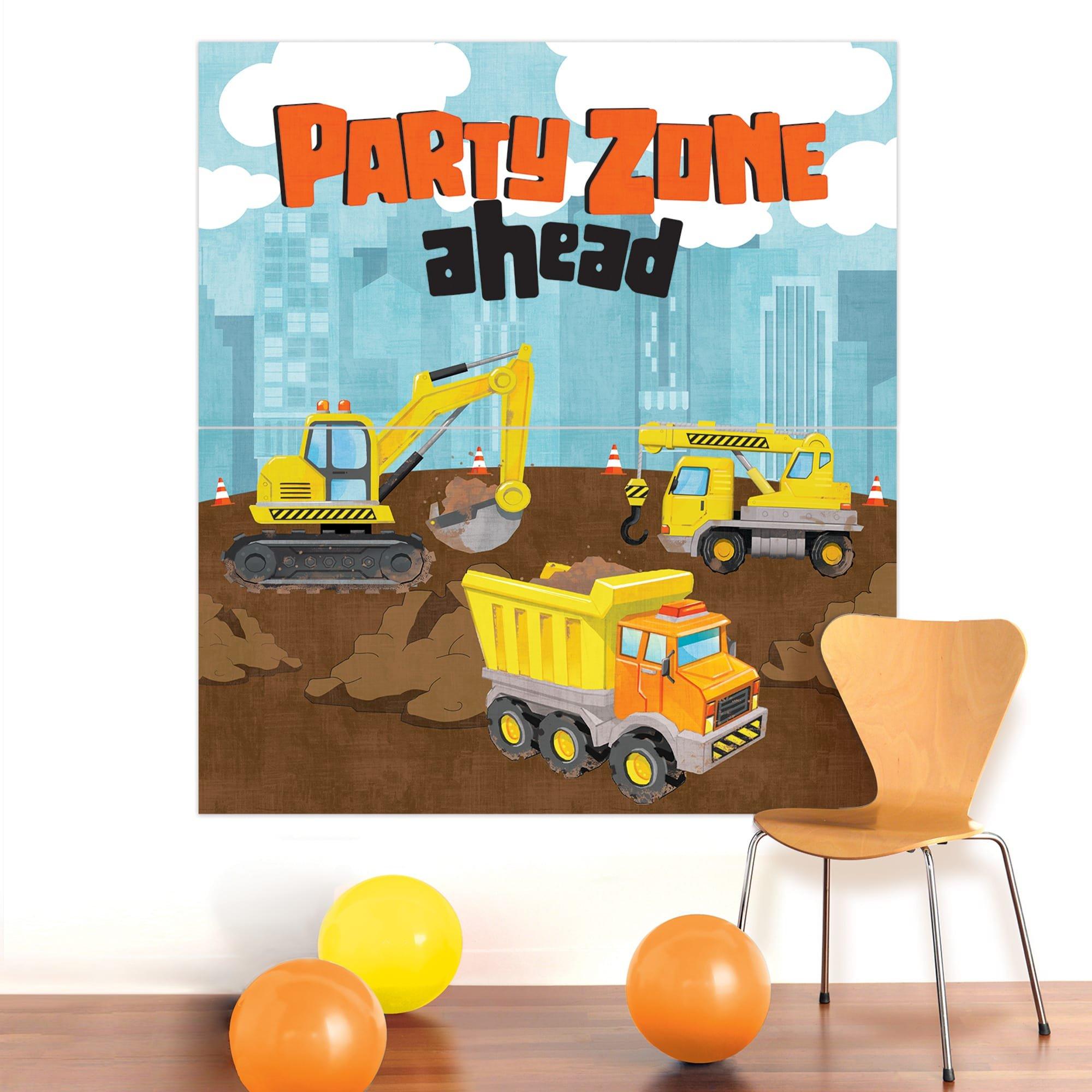 Construction Party Photo Backdrop with Props. 13pc - Image 2