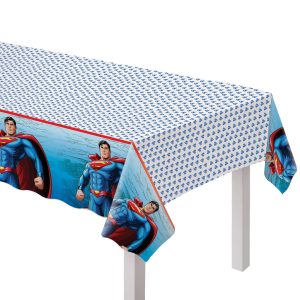 Superman Plastic Table Cover. 54in x 96in
