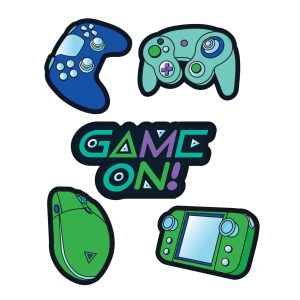 Game On Vinyl  Stickers. 5ct
