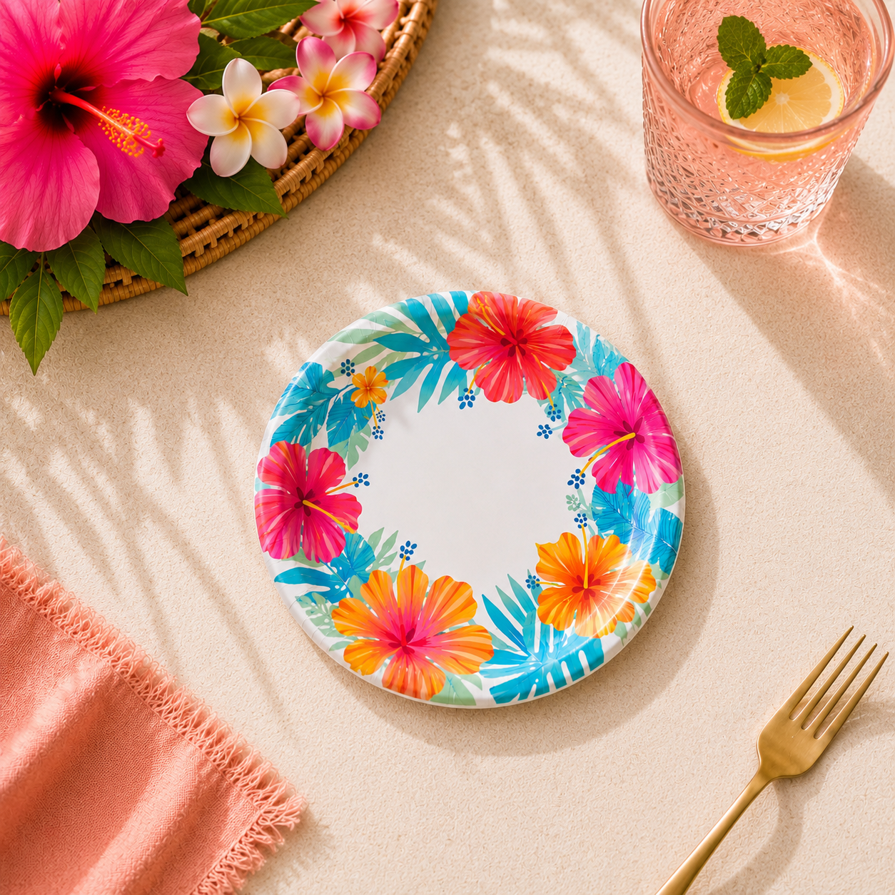 Summer Dream Dessert Plates. 7in. 8ct