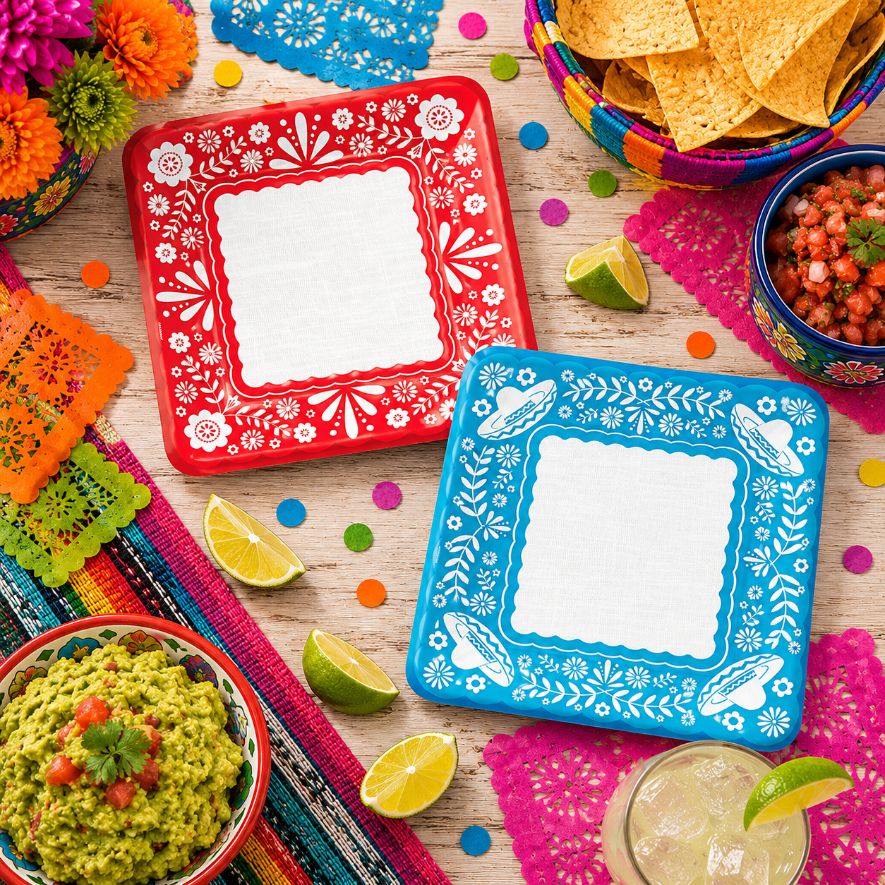 Viva la Party Square Paper Plates. 8ct - Image 4