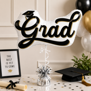 Grad Script Foil Balloon. 30in