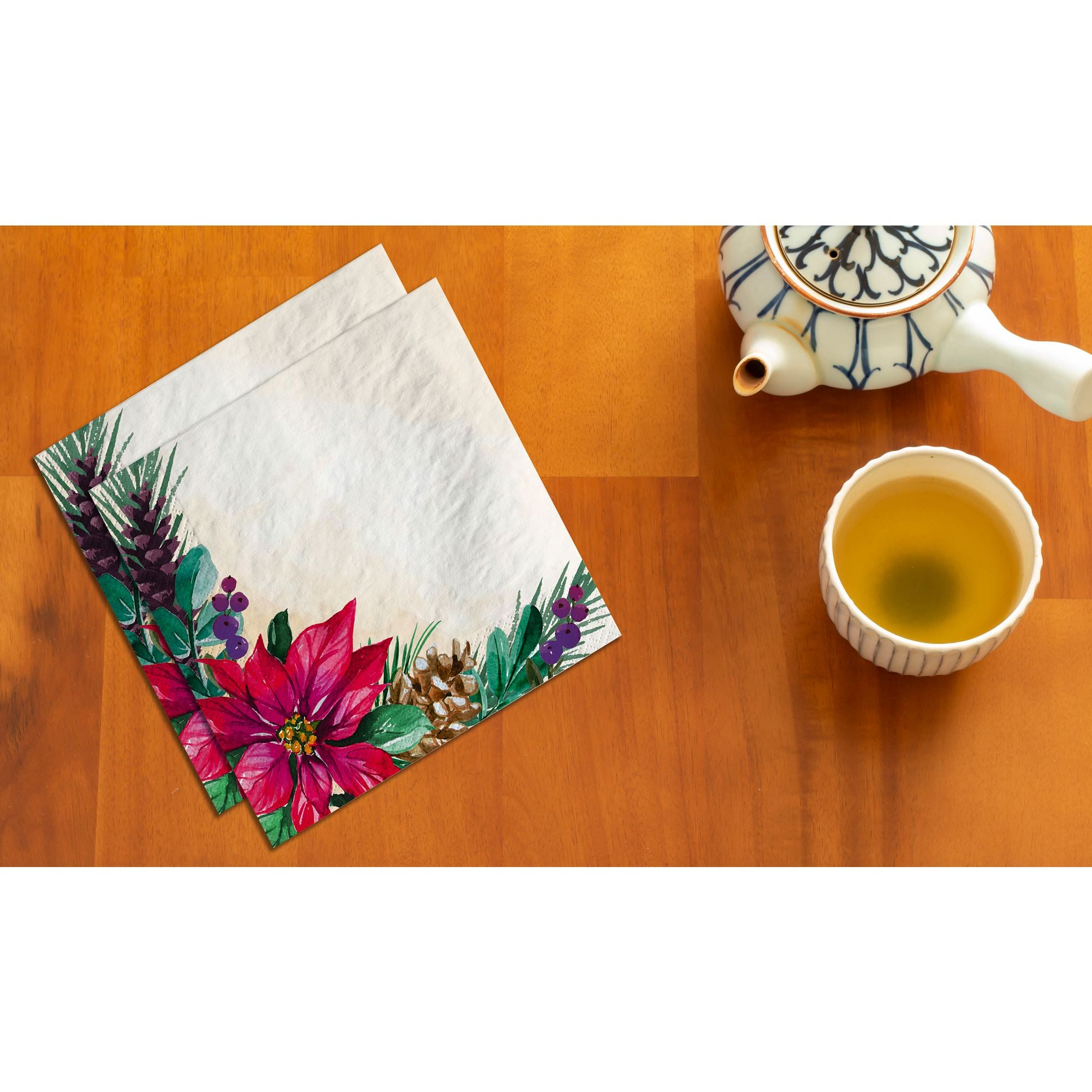 Traditional Poinsettia Napkins. 16ct (Lunch. Beverage or Guest Towel). Assorted Options - Image 6