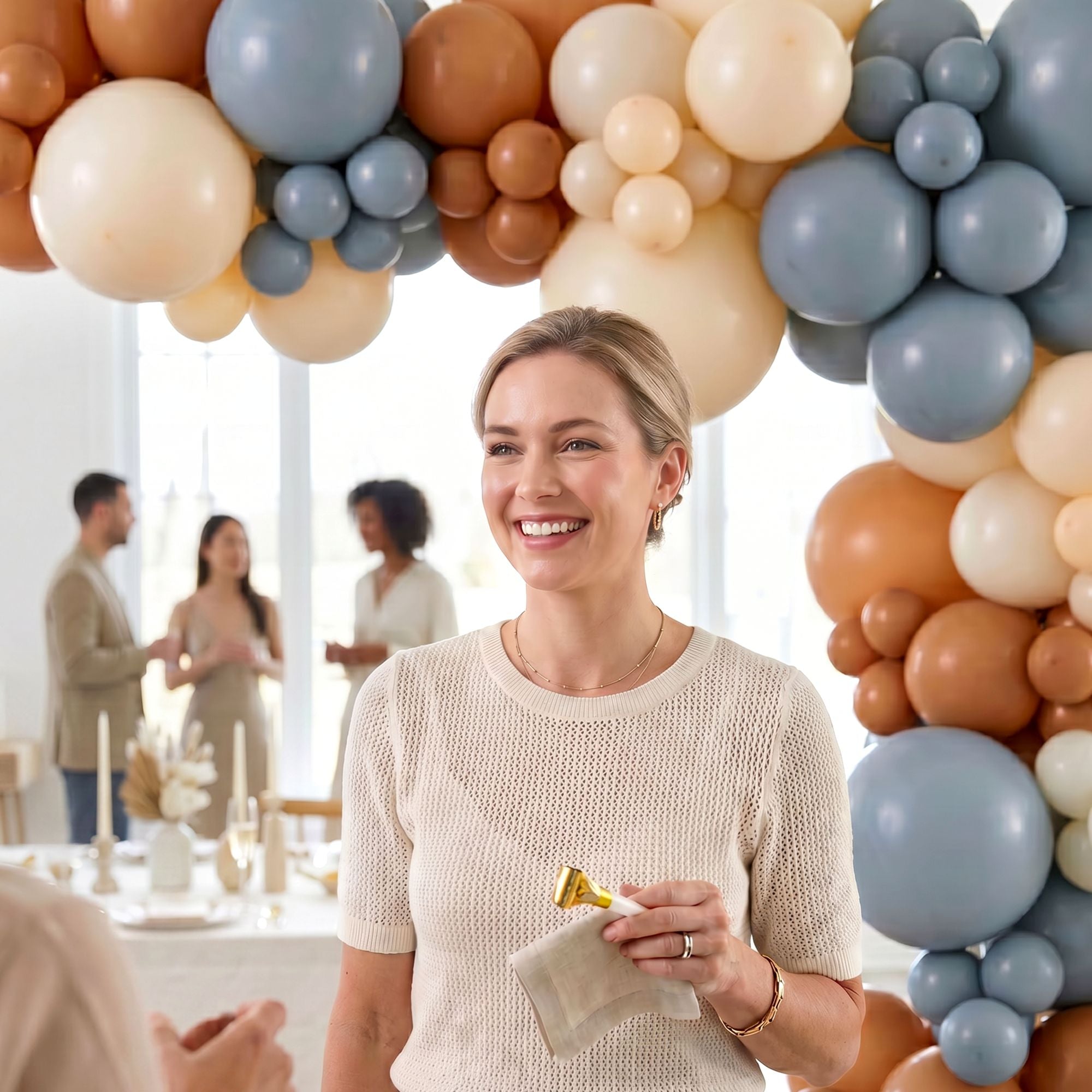 Air-Filled Latex Balloons Garland Neutrals. 90pc - Image 2
