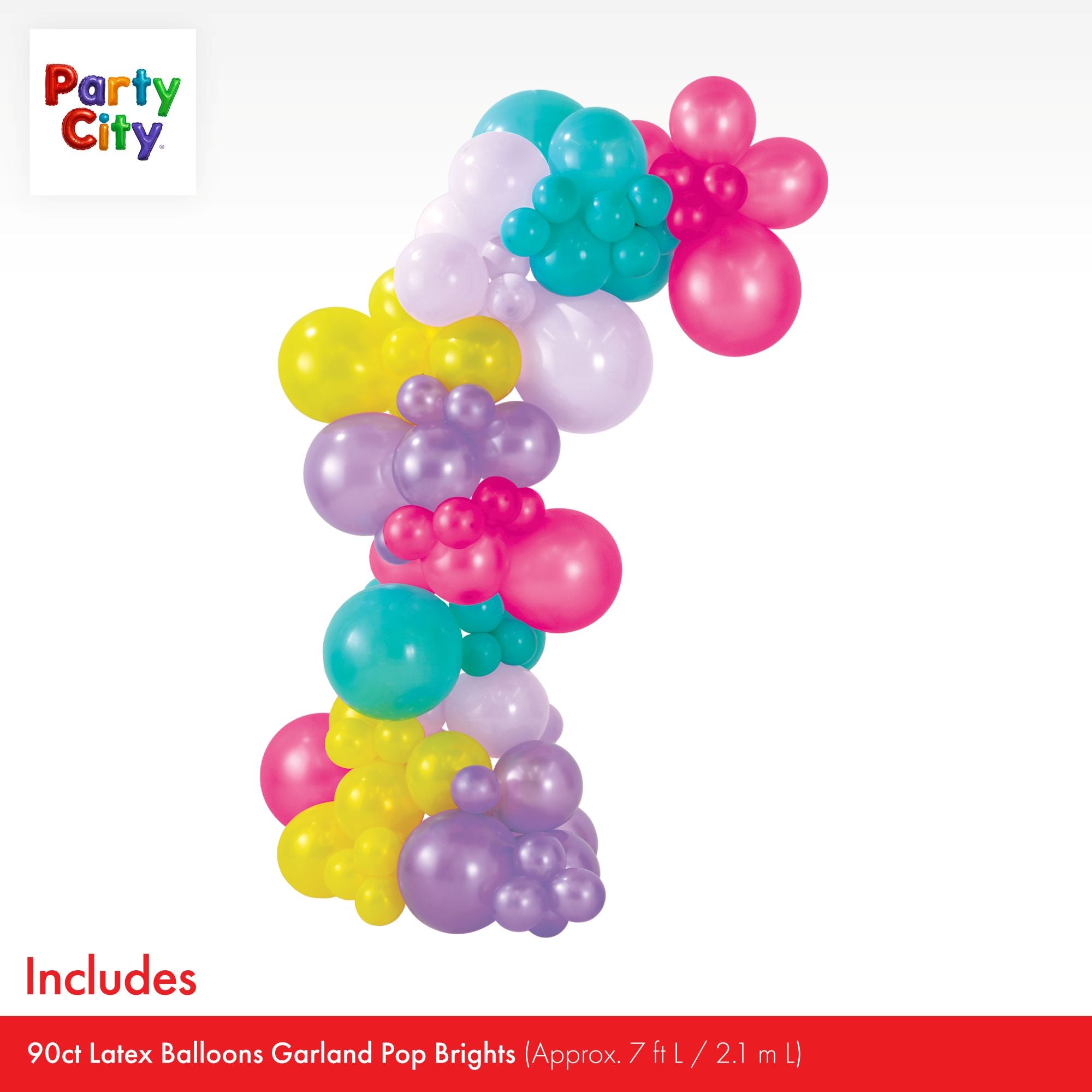 Air-Filled Latex Balloons Garland Pop Brights. 90pc - Image 5