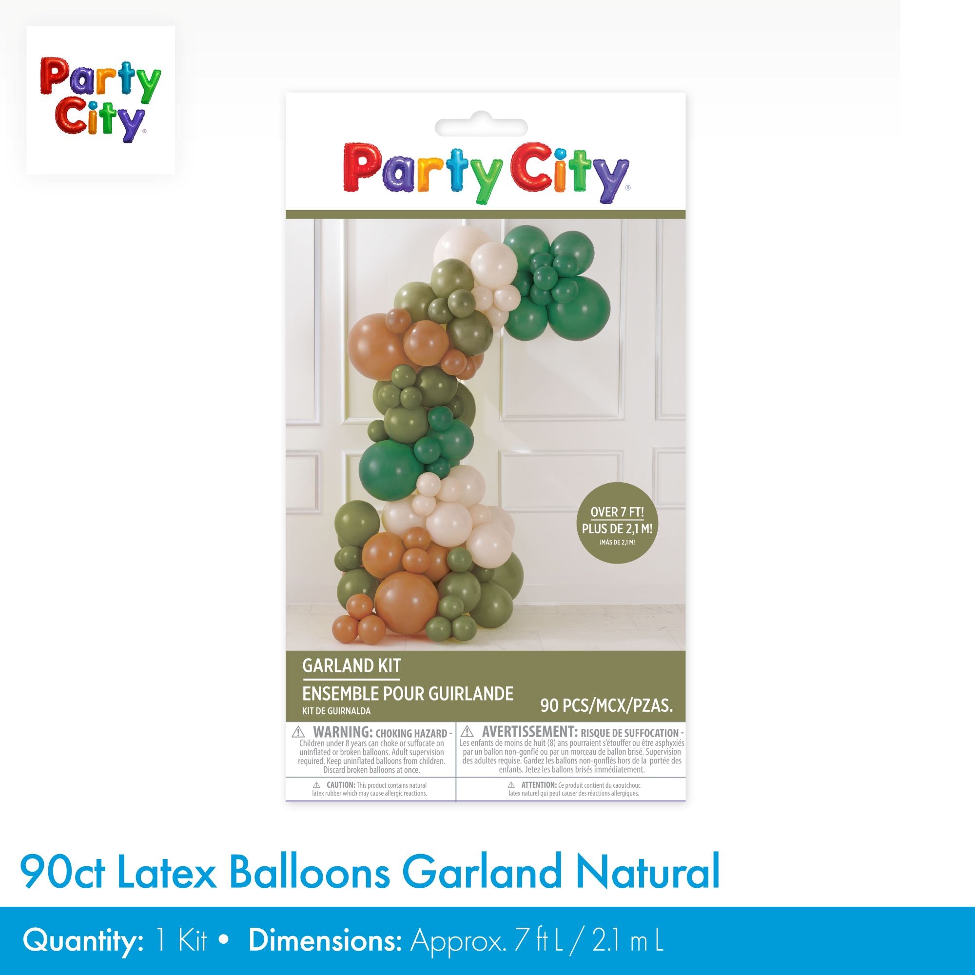 Air-Filled Latex Balloons Garland Natural. 90pc - Image 3