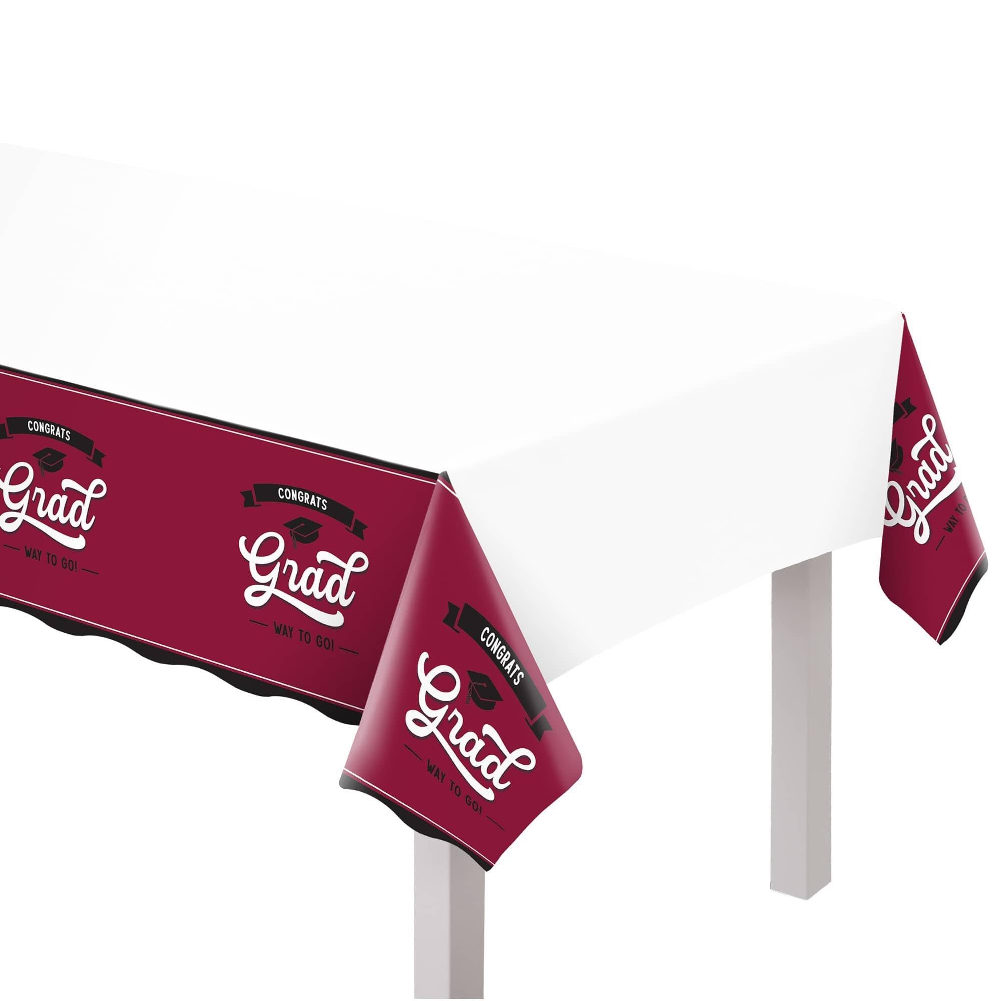 School Spirit Plastic Table Cover. 54in x 102in. Assorted Colors - Image 3