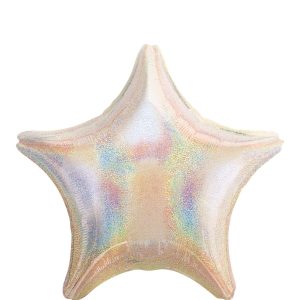 Prismatic Star Balloon. 19in. Assorted Colors