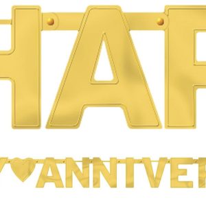 Happy Anniversary Letter Banner. Assorted Colors