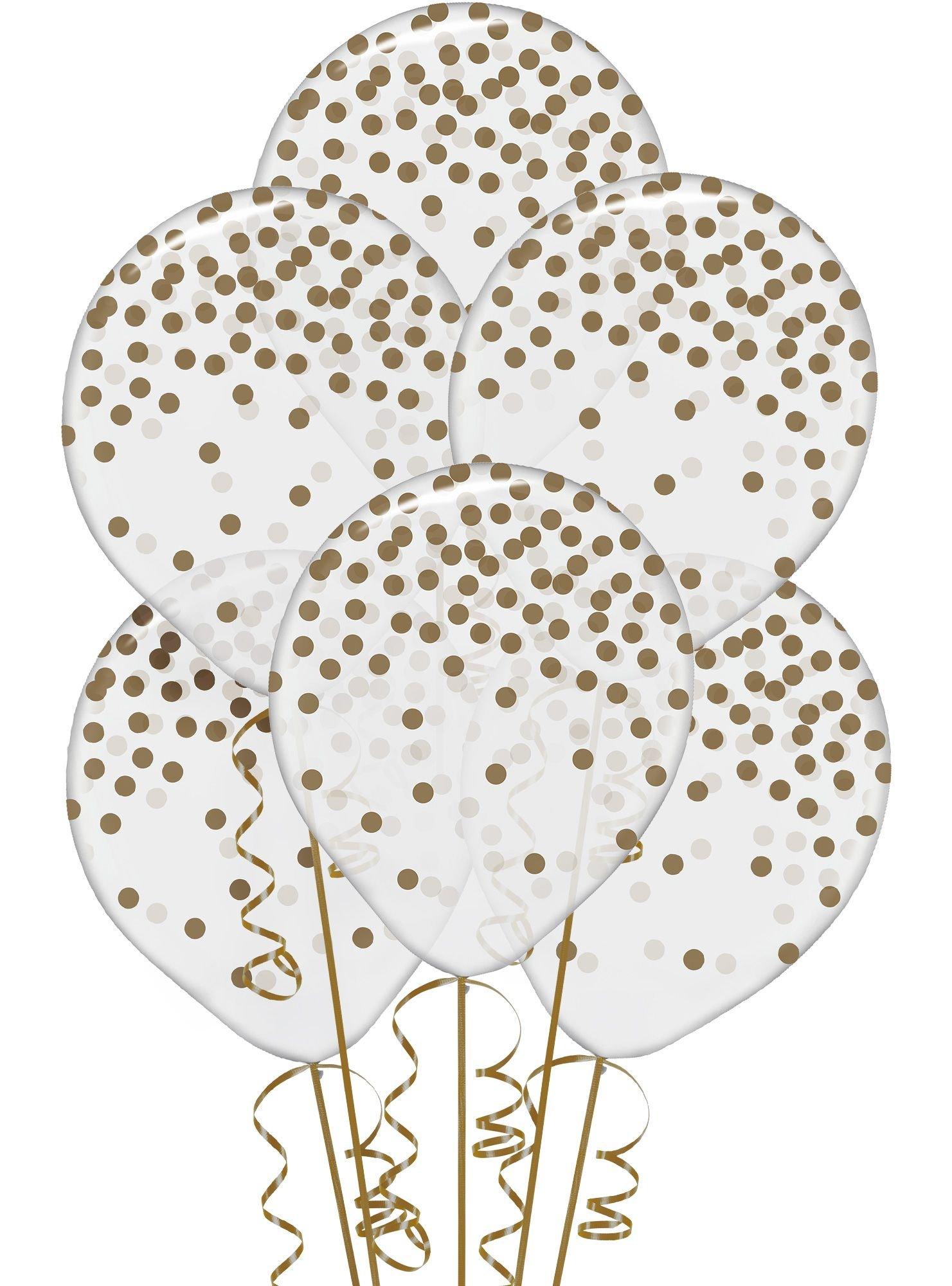 Transparent & Dot Balloons - 12in. 6ct. Assorted Colors