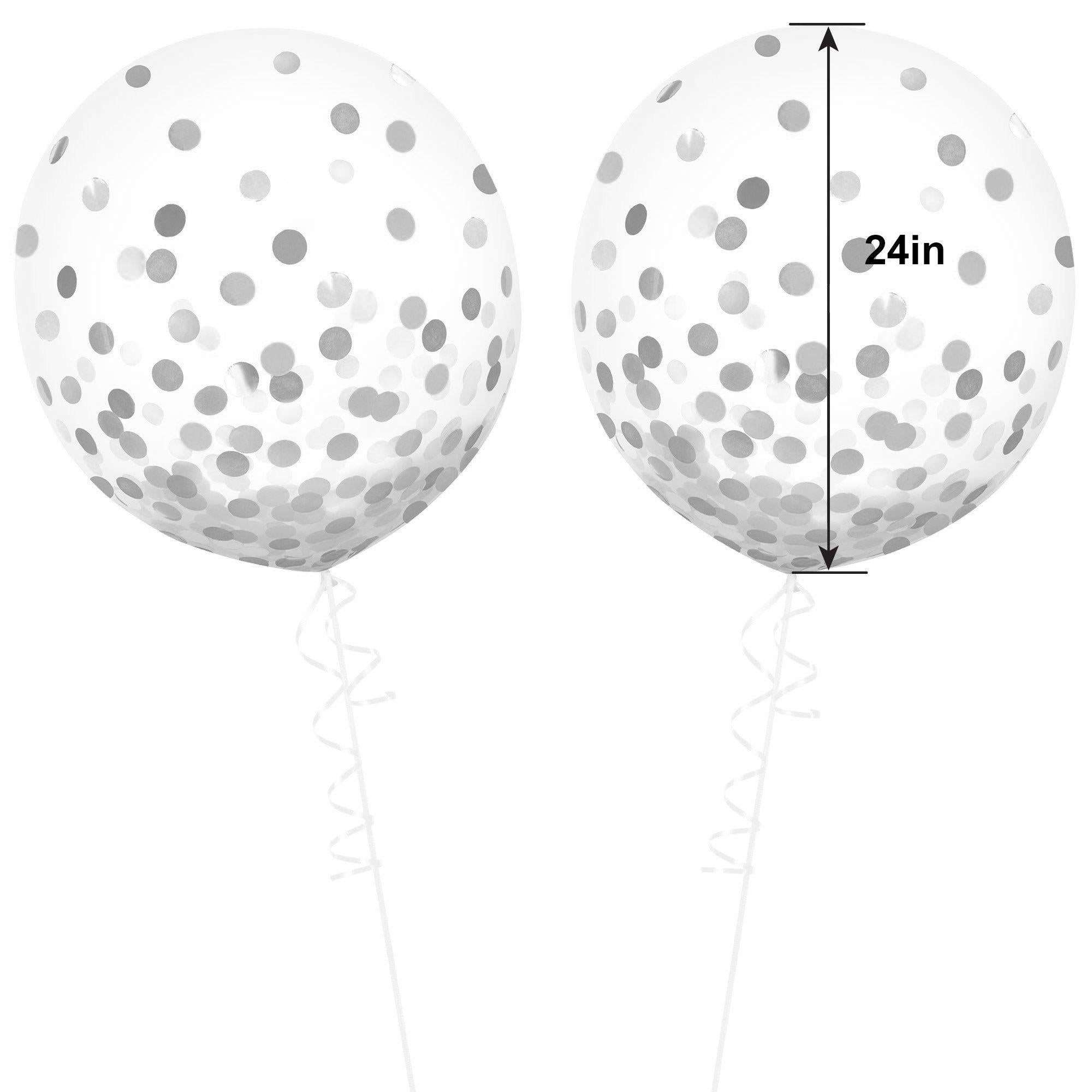Metallic Confetti Balloons - 24in. 2ct. Assorted Colors - Image 6