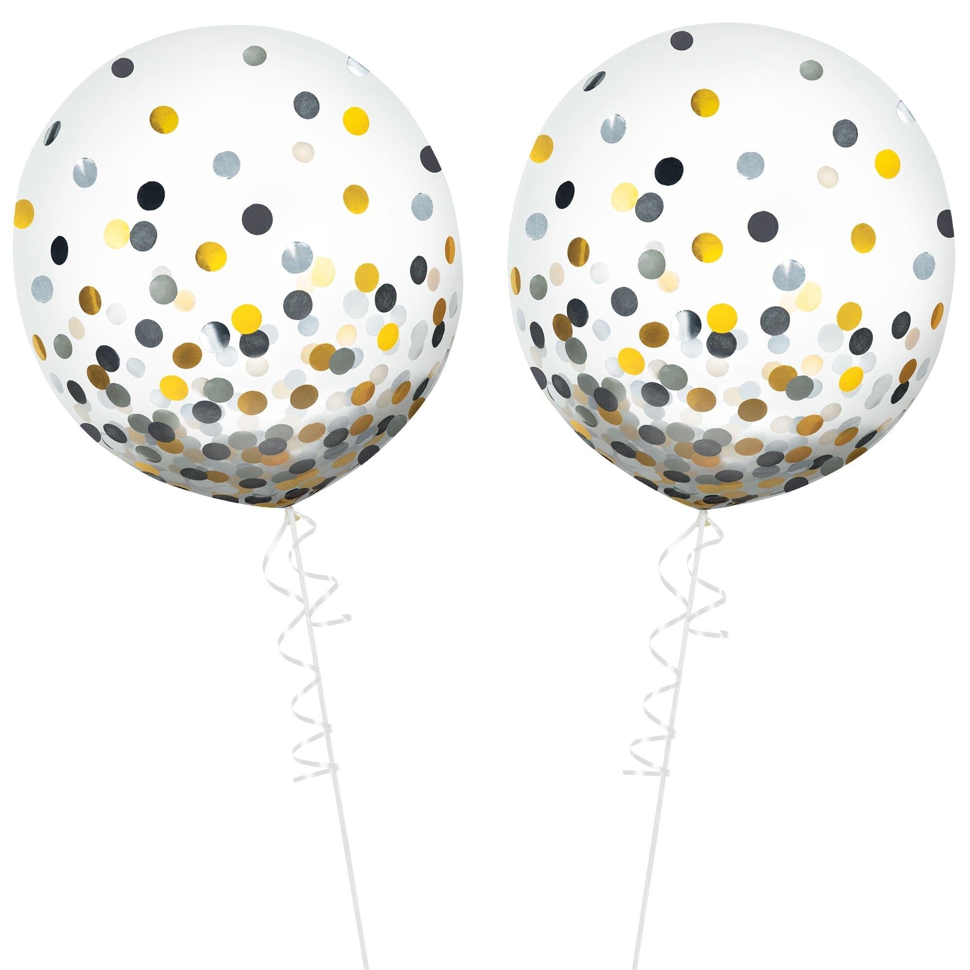 Metallic Confetti Balloons - 24in. 2ct. Assorted Colors - Image 10