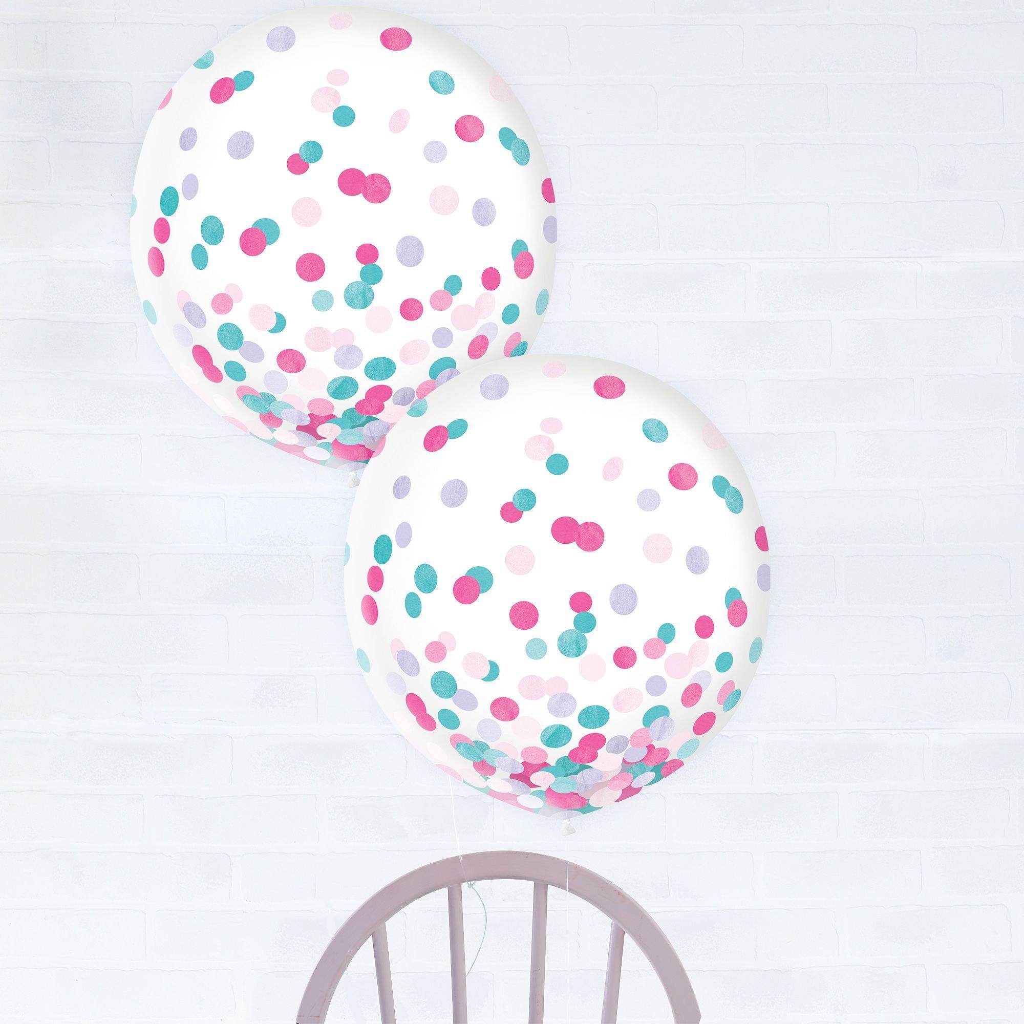 Metallic Confetti Balloons - 24in. 2ct. Assorted Colors