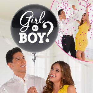 It's a Girl Gender Reveal Balloon with Pink Confetti. 24in