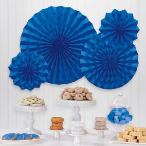 Paper Fan Decorations. 4ct. Assorted Colors